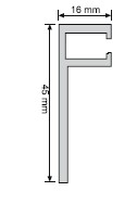 PVC-Einhangprofil für senkrechte Montage/lfm