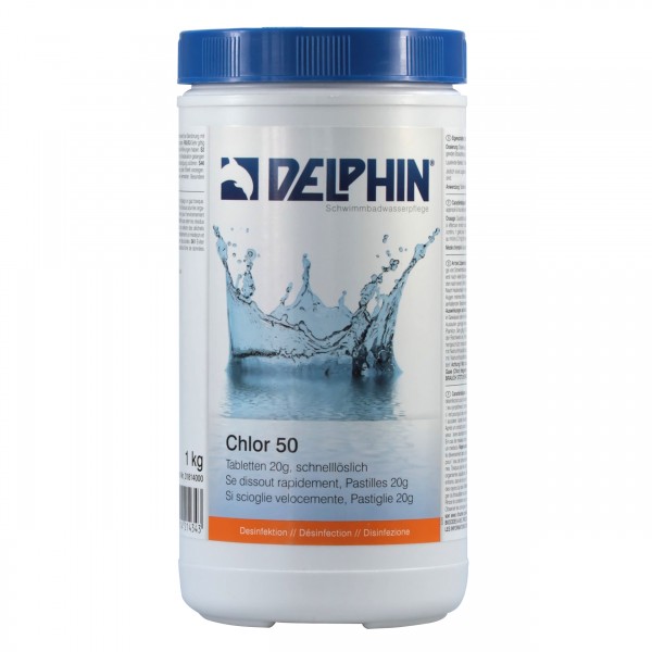 DELPHIN Chlor 50 Tabletten 20 g, 1 kg Dose